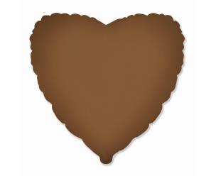 Opakowanie Balon foliowy 46cm Serce matowe Choco Brown