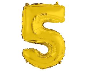 Opakowanie Balon foliowy 5 złoty 35cm