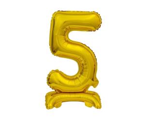 Opakowanie Balon foliowy B&C cyfra 5 stojący złoty 38cm