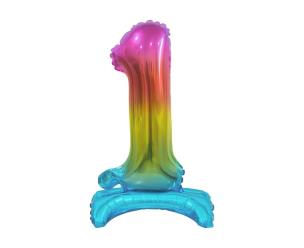 Opakowanie Balon foliowy B&C Cyfra stojąca 1 tęczowa 38cm
