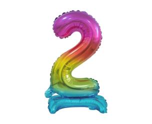 Opakowanie Balon foliowy B&C Cyfra stojąca 2 tęczowa 38cm