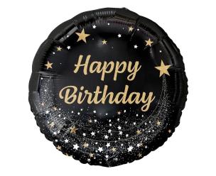 Opakowanie Balon foliowy B&C Happy Birthday czarny 45cm