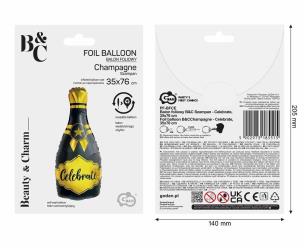 Opakowanie Balon foliowy B&C Szampan Celebrate 35x76cm