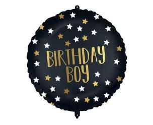 Opakowanie Balon foliowy Black-Gold Birthday Boy 46cm
