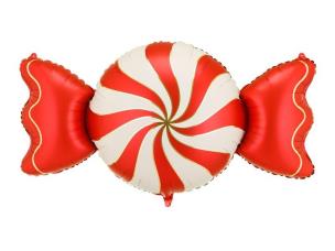 Opakowanie Balon foliowy Cukierek beżowo-czerwony 113x54cm