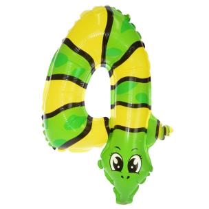 Opakowanie Balon foliowy cyferka 4 zwierzątko