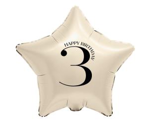 Opakowanie Balon foliowy Gwiazda kremowa cyfra 3 44cm