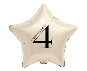 Opakowanie Balon foliowy Gwiazda kremowa cyfra 4 44cm