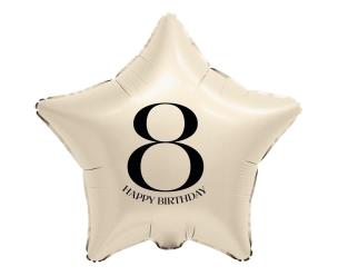 Opakowanie Balon foliowy Gwiazda kremowa cyfra 8 44cm