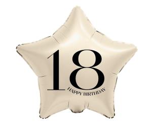Opakowanie Balon foliowy Gwiazda kremowa liczba 18 44cm