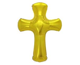 Opakowanie Balon foliowy Krzyż złoty 51x67cm