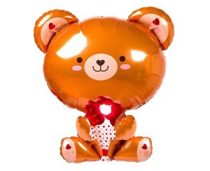 Opakowanie Balon foliowy Miś z różą 51x48cm