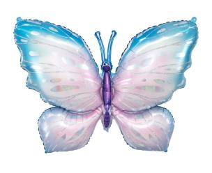 Opakowanie Balon foliowy Motyl niebiesko-liliowy 76x56cm