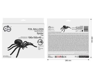 Opakowanie Balon foliowy Pająk czarny stojący 196x156x46cm