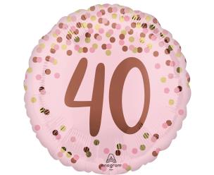 Opakowanie Balon foliowy Pretty pink 40th Birthday 46cm