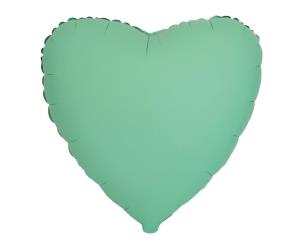 Opakowanie Balon foliowy Serce matowy miętowy 45cm