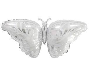 Opakowanie Balon foliowy Srebrny Motyl 87x44cm