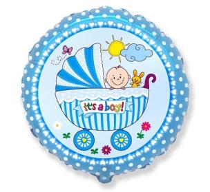 Opakowanie Balon foliowy Wózek dla chłopca 45cm