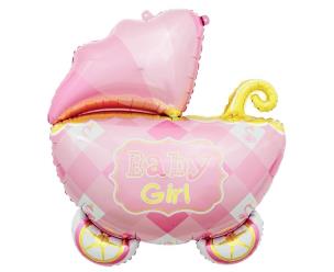 Opakowanie Balon foliowy Wózek, różowy 60cm