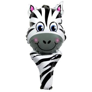 Opakowanie Balon foliowy zwierzątko z uchwytem zebra