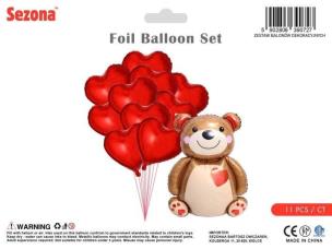 Opakowanie Balon Miś z sercami