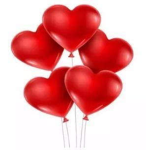 Opakowanie Balon serce czerwony pastel 50szt