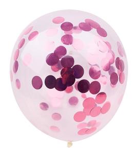 Opakowanie Balon z konfetti różowy 6 szt PARTY GO