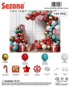 Opakowanie Balony Boże Narodzenie 147szt