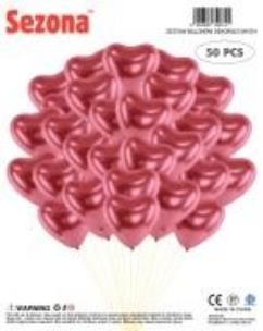 Opakowanie Balony chromowane Serca 25cm 50szt