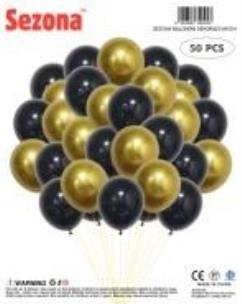 Opakowanie Balony czarno-złote 50szt
