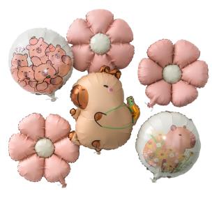 Opakowanie Balony foliowe matowe kapibara - stokrotka 6szt