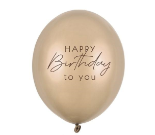 Opakowanie Balony Happy Birthday Metallic Cold Gold 30cm 6szt