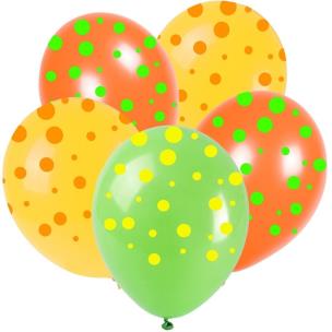 Opakowanie Balony neonowe kropki 28cm 5szt