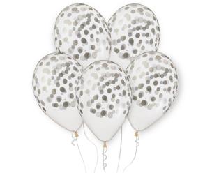 Opakowanie Balony Premium Hel konfetti srebrne 33cm 5szt