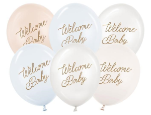 Opakowanie Balony Welcome Baby mix niebieski 30cm 6szt