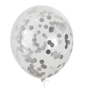 Opakowanie Balony z konfetti srebrnym 30cm 5szt
