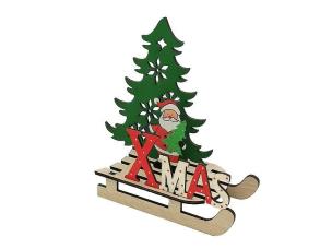 Opakowanie Bałwanek drewniany na saniach 20x18cm