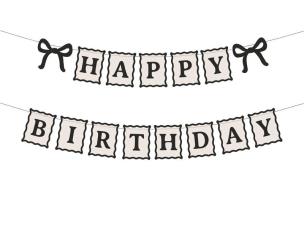 Opakowanie Baner Happy Birthday Kokardki 100cm