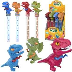 Opakowanie Bańki dinozaur ruchoma szczęka 140ml MIX