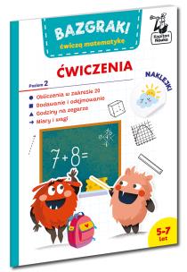 Bazgraki ćwiczą matematykę. Ćwiczenia. Poziom 2. Kapitan Nauka. Autor: Rogala Leszek. Multiszop.pl Okładka książki Bazgraki ćwiczą matematykę. Ćwiczenia. Poziom 2. Kapitan Nauka