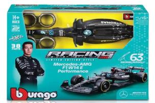 Bburago Model 1:24 BOLID F1 Mercedes AMG W14 Russell. Wydawca: BBurago. Multiszop.pl Opakowanie Bburago Model 1:24 BOLID F1 Mercedes AMG W14 Russell