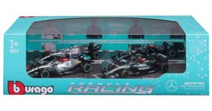 Opakowanie Bburago Model 1:43 zestaw bolidów F1 Mercedes AMG W12 W13 W14 18-38093