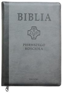 Okładka książki Biblia pierwszego Kościoała z paginat. szara