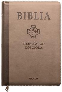 Okładka książki Biblia pierwszego Kościoła z paginat. brązowa