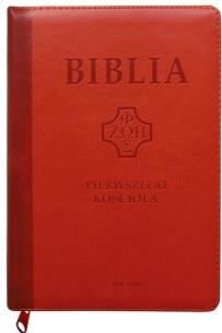 Okładka książki Biblia pierwszego Kościoła z paginat. ceglasta