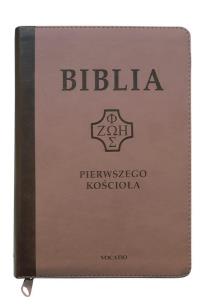 Okładka książki Biblia pierwszego Kościoła z paginat. ciemny beż