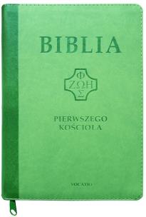 Biblia pierwszego Kościoła z paginat. suwak zieleń. Autor:   Praca zbiorowa. Multiszop.pl Okładka książki Biblia pierwszego Kościoła z paginat. suwak zieleń