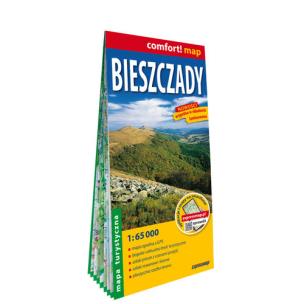 Okładka książki Bieszczady laminowana mapa turystyczna 1:65 000