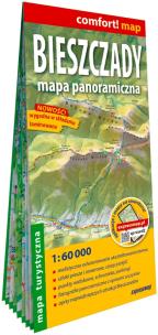 Okładka książki Bieszczady Mapa panoramiczna laminowana mapa turystyczna 1:60 000