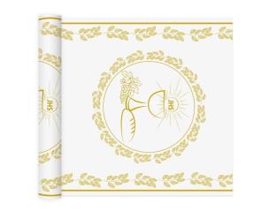 Opakowanie Bieżnik Komunia Święta biało-złoty 33x200cm